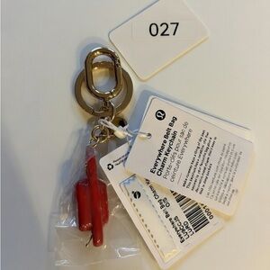 027, NWT Lululemon Everywhere Belt Bag Charm Red Keychain